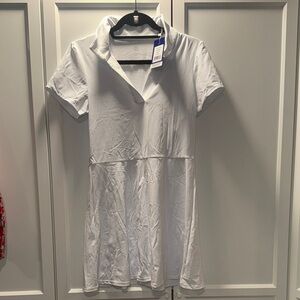 NWT Addison Bay-Tennis Sport Preppy White Collared Short Sleeve Dress